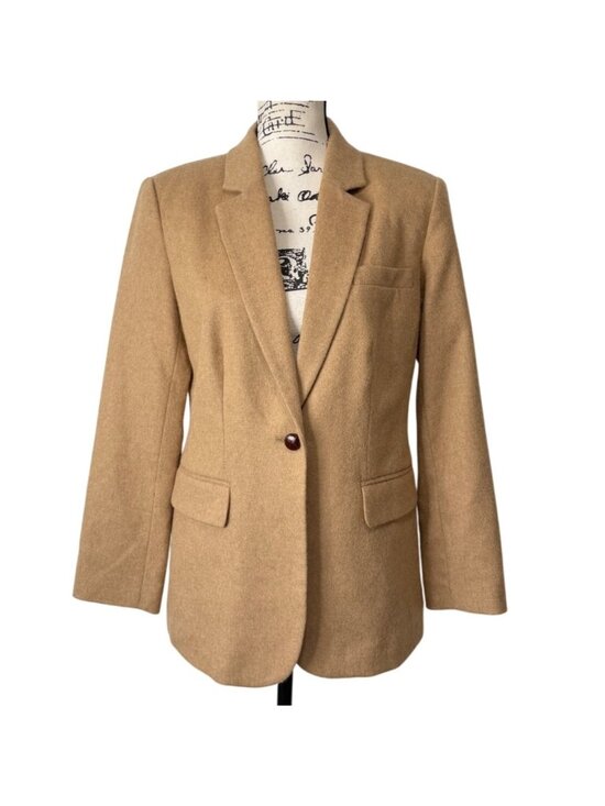 Orvis Jackets & Blazers - Vtg Orvis Womens Size 8 Blazer Camel Hair Tan Single-Button Lined Classic Fit
